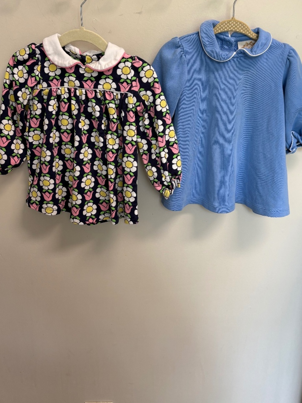 TBBC Lot of 2 Long Sleeve MAERIN FITZ FROCKS Pima Cotton 12-18 months
